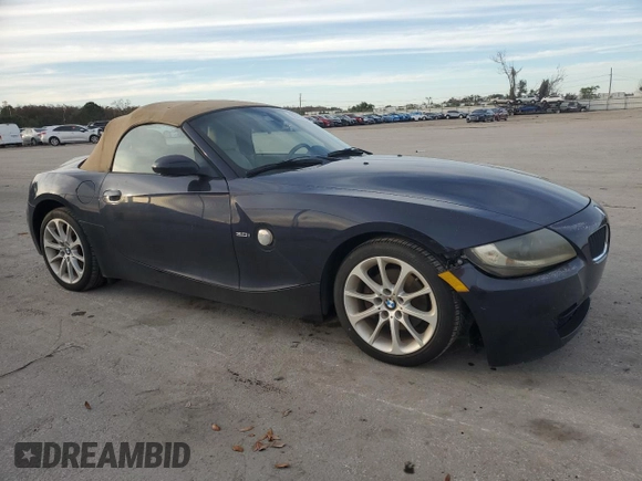 2006 BMW Z4 3.0i with VIN 4USBU33506LW58375, listed as a Copart auction lot 85711854 with 128,432 mi miles and Clean Title. Bid and sale history available at carsss.com. Image 4.