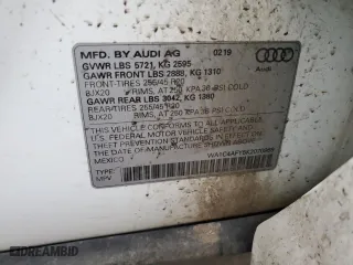 2019 Audi SQ5 Prestige with VIN WA1C4AFY5K2070969, listed as a Copart auction lot 48003065 with 51,499 mi miles and Salvage Title. Bid and sale history available at carsss.com. Image 14.