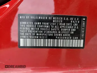 2019 Volkswagen Jetta SEL with VIN 3VWE57BUXKM192217, listed as a Copart auction lot 62532145 with 43,638 mi miles and Salvage title. Bid and sale history available at DreamBid. Image 12.
