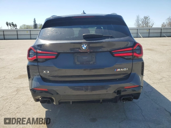 2022 BMW X3 M40i with VIN 5UX83DP06N9J37372, listed as a Copart auction lot 50807105 with 70,070 mi miles and Salvage Title. Bid and sale history available at carsss.com. Image 6.