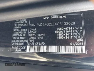 2016 Mercedes-Benz Metris Passenger z VIN WD4PG2EEXG3132028, wystawiony jako IAAI lot #42286567 z przebiegiem 191 063 mil mil oraz . Historia ofert i sprzedaży dostępna na DreamBid. Obrazek 9.