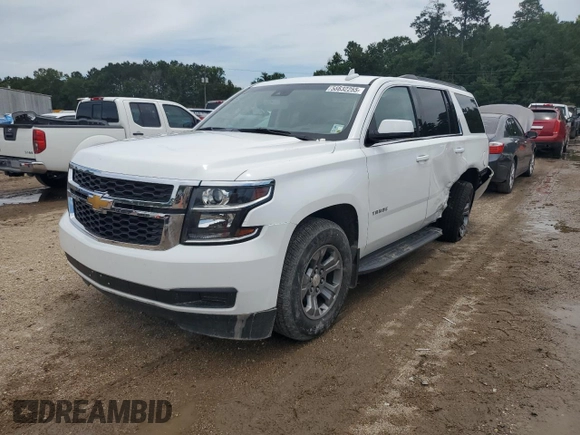 2020 Chevrolet Tahoe LS with VIN 1GNSCAKC8LR136896, listed as a Copart auction lot 58632255 with 53,267 mi miles and Salvage title. Bid and sale history available at DreamBid. Image 1.