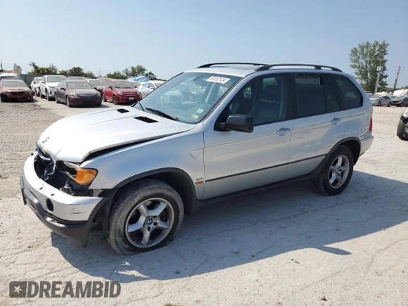 2003 BMW X5 3.0i with VIN 5UXFA53533LV91034, listed as a Copart auction lot 69153124 with 204,415 mi miles and Salvage Title. Bid and sale history available at carsss.com. Image 1.