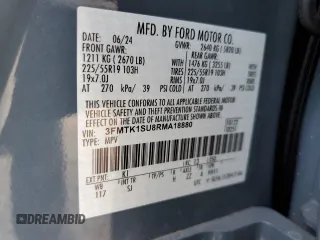 2024 Ford Mustang Mach-E Select with VIN 3FMTK1SU8RMA18880, listed as a Copart auction lot 53863165 with 8,388 mi miles and Salvage title. Bid and sale history available at DreamBid. Image 14.