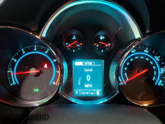 2013 Chevrolet Cruze 1LT with VIN 1G1PC5SBXD7216445, listed as a Copart auction lot 55206535 with 124,147 mi miles and Salvage Title. Bid and sale history available at DreamBid. Image 9.