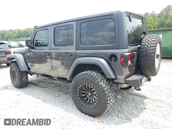 2018 Jeep Wrangler Unlimited Sport z VIN 1C4HJXDG1JW225039, wystawiony jako Copart lot #58772725 z przebiegiem 80 839 mil mil oraz Szkoda całkowita • Salvage title. Historia ofert i sprzedaży dostępna na DreamBid. Obrazek 2.