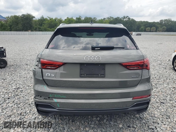 2021 Audi Q3 S line Premium with VIN WA1DECF39M1072069, listed as a Copart auction lot 56298265 with 35,763 mi miles and Salvage title. Bid and sale history available at DreamBid. Image 6.