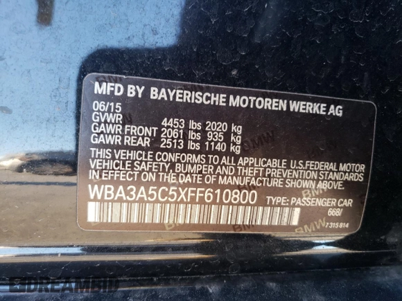2015 BMW 3 Series 328i z VIN WBA3A5C5XFF610800, wystawiony jako Copart lot #82969214 z przebiegiem 113 508 mil mil oraz Szkoda całkowita • Salvage title. Historia ofert i sprzedaży dostępna na DreamBid. Obrazek 12.