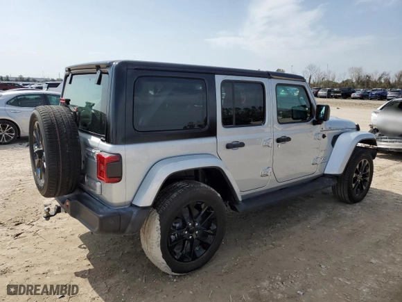 2023 Jeep Wrangler 4xe Sahara with VIN 1C4JJXP67PW608366, listed as a Copart auction lot 42828495 with NaN miles and Non Repairable. Bid and sale history available at carsss.com. Image 3.