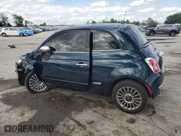 2013 FIAT 500 Lounge with VIN 3C3CFFCR2DT572208, listed as a Copart auction lot 52073205 with 83,822 mi miles and Salvage title. Bid and sale history available at DreamBid. Image 2.