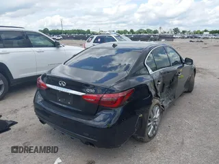 2019 Infiniti Q50 Luxe with VIN JN1EV7AP3KM519702, listed as a IAAI auction lot 42353533 with 46,371 mi miles and . Bid and sale history available at DreamBid. Image 4.