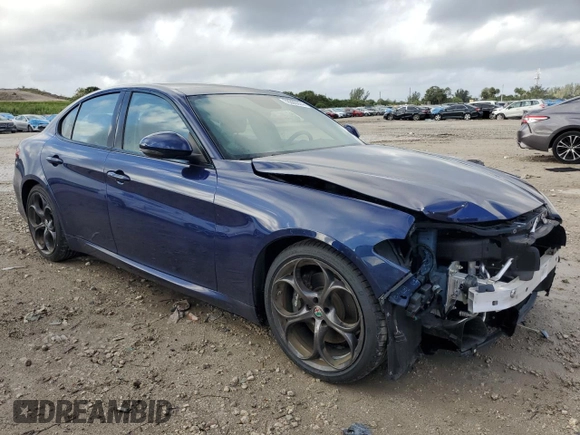2018 Alfa Romeo Giulia Ti Sport with VIN ZARFAECN9J7596624, listed as a Copart auction lot 78393374 with 34,456 mi miles and Salvage Title. Bid and sale history available at carsss.com. Image 4.