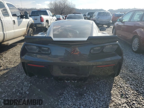 2017 Chevrolet Corvette Z06 3LZ with VIN 1G1YU2D64H5605132, listed as a Copart auction lot 86913304 with 57,490 mi miles and Salvage Title. Bid and sale history available at carsss.com. Image 6.