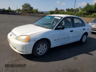 2001 Honda Civic LX with VIN 2HGES16591H574104, listed as a Copart auction lot 54454755 with 240,876 mi miles and Salvage Title. Bid and sale history available at carsss.com. Image 1.