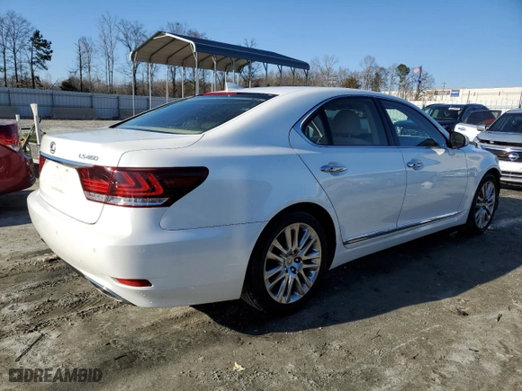 2014 Lexus LS 460 with VIN JTHBL5EF3E5132091, listed as a Copart auction lot 42593695 with 71,884 mi miles and Salvage Title. Bid and sale history available at carsss.com. Image 3.