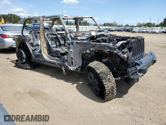 2022 Jeep Wrangler Unlimited Rubicon with VIN 1C4JJXR64NW223339, listed as a Copart auction lot 56760735 with Not provided miles and Non repairable. Bid and sale history available at DreamBid. Image 4.