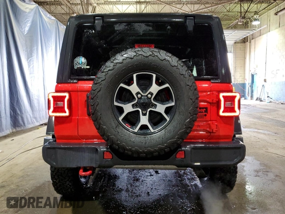 2021 Jeep Wrangler Unlimited Rubicon with VIN 1C4HJXFG4MW534666, listed as a Copart auction lot 47195485 with 7,092 mi miles and Salvage Title. Bid and sale history available at carsss.com. Image 6.