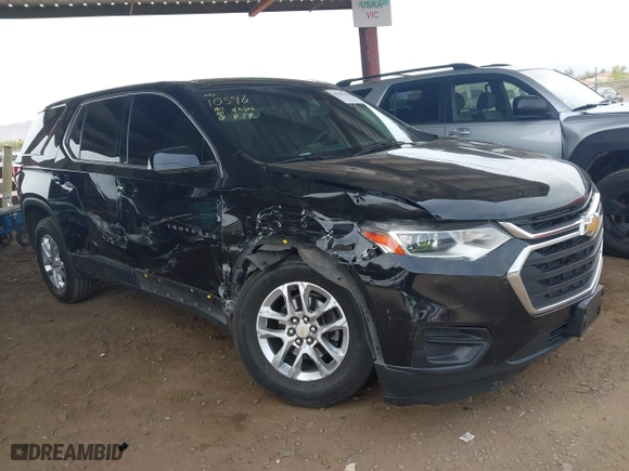 2018 Chevrolet Traverse LS with VIN 1GNERFKW1JJ105973, listed as a IAAI auction lot 41939730 with 153,336 mi miles. Bid and sale history available at carsss.com. Image 1.