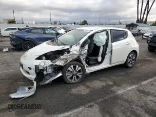2015 Nissan LEAF SL with VIN 1N4AZ0CP0FC321455, listed as a Copart auction lot 44955645 with Not Provided miles and Salvage Title. Bid and sale history available at DreamBid. Image 1.