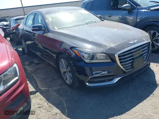 2018 Genesis G80 3.8L with VIN KMHGN4JE4JU263034, listed as a IAAI auction lot 41694803 with 77,336 mi miles. Bid and sale history available at carsss.com. Image 1.