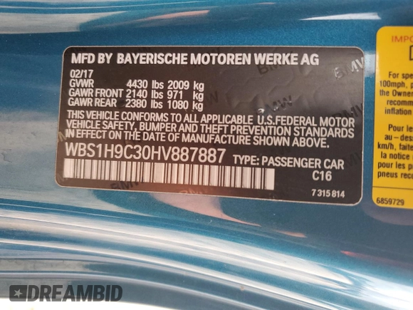 2017 BMW M2 z VIN WBS1H9C30HV887887, wystawiony jako Copart lot #63991044 z przebiegiem 47 495 mil mil oraz Szkoda całkowita • Salvage title. Historia ofert i sprzedaży dostępna na DreamBid. Obrazek 13.