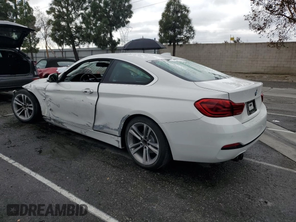2019 BMW 4 Series 430i with VIN WBA4W3C53KAF91947, listed as a Copart auction lot 43851395 with 47,453 mi miles and Salvage Title. Bid and sale history available at carsss.com. Image 2.