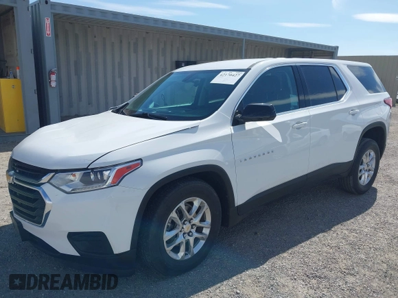 2020 Chevrolet Traverse LS with VIN 1GNERFKW0LJ303818, listed as a IAAI auction lot 42170427 with 67,517 mi miles and . Bid and sale history available at DreamBid. Image 2.