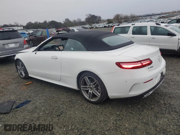 2018 Mercedes-Benz E-Class E 400 with VIN WDD1K6FB3JF041124, listed as a Copart auction lot 43188985 with 19,654 mi miles and Salvage Title. Bid and sale history available at carsss.com. Image 2.