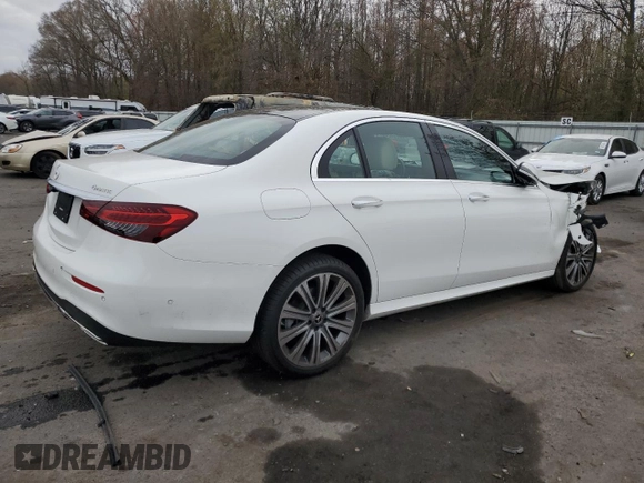 2023 Mercedes-Benz E 350 with VIN W1KZF8EB2PB172713, listed as a Copart auction lot 80775744 with 5,916 mi miles and Salvage Title. Bid and sale history available at DreamBid. Image 3.