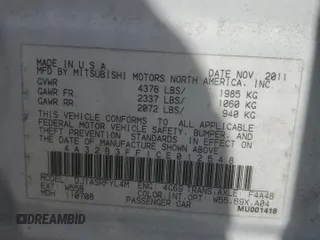 2012 Mitsubishi Galant ES with VIN 4A32B3FF1CE012548, listed as a Copart auction lot 52179935 with 174,651 mi miles and Salvage Title. Bid and sale history available at carsss.com. Image 12.