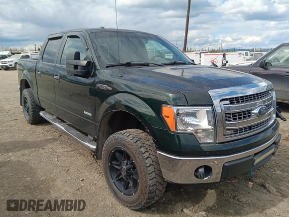 2013 Ford F-150 XL with VIN 1FTFW1ET7DKF86532, listed as a Copart auction lot 57593085 with 128,269 mi miles and Salvage title. Bid and sale history available at DreamBid. Image 4.