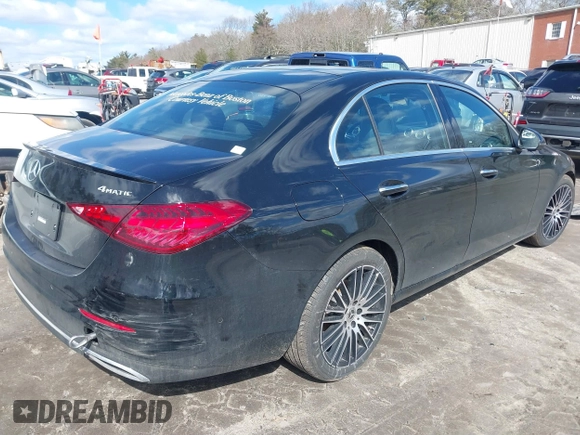 2025 Mercedes-Benz C 300 with VIN W1KAF4HB5SR241590, listed as a IAAI auction lot 41654082 with 4,297 mi miles and . Bid and sale history available at DreamBid. Image 4.