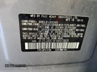 2015 Subaru Forester 2.5i with VIN JF2SJABC9FH497869, listed as a Copart auction lot 54498705 with 188,520 mi miles and Salvage Title. Bid and sale history available at carsss.com. Image 13.