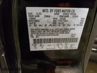 2006 Ford Escape XLT with VIN 1FMYU03166KB58444, listed as a Copart auction lot 50364995 with 225,213 mi miles and Salvage Title. Bid and sale history available at carsss.com. Image 13.