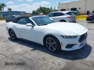 2025 Ford Mustang EcoBoost with VIN 1FAGP8UH4S5105984, listed as a IAAI auction lot 42144715 with 3,573 mi miles. Bid and sale history available at carsss.com. Image 1.