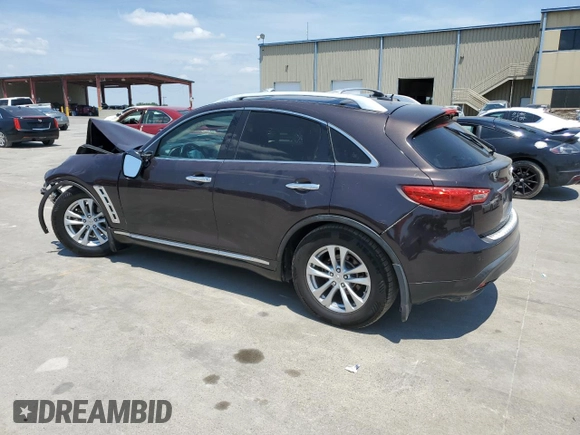 2012 Infiniti FX35 with VIN JN8AS1MW8CM154766, listed as a Copart auction lot 66765874 with 0 mi miles and Salvage Title. Bid and sale history available at carsss.com. Image 2.