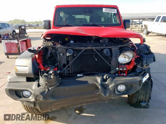 2024 Jeep Wrangler Sport S with VIN 1C4PJXDG3RW253142, listed as a Copart auction lot 52560035 with 2,667 mi miles and Salvage title. Bid and sale history available at DreamBid. Image 5.