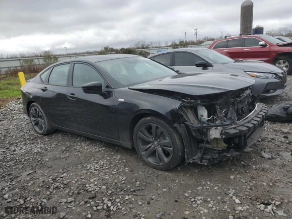2021 Acura TLX w/A-Spec Package with VIN 19UUB5F50MA003297, listed as a Copart auction lot 45027015 with 37,684 mi miles and Salvage Title. Bid and sale history available at carsss.com. Image 4.