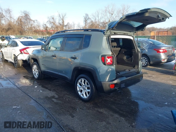 2018 Jeep Renegade Sport with VIN ZACCJBAB1JPJ06259, listed as a IAAI auction lot 41249932 with 42,789 mi miles and . Bid and sale history available at DreamBid. Image 3.