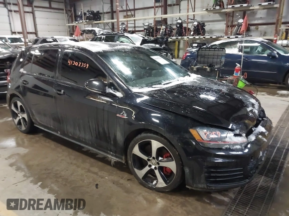 2017 Volkswagen Golf GTI S with VIN 3VW447AU1HM062755, listed as a IAAI auction lot 41307359 with 117,464 mi miles. Bid and sale history available at carsss.com. Image 1.