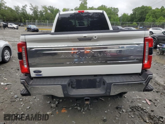 2024 Ford F-350 XL with VIN 1FT8W3BM2REE22287, listed as a Copart auction lot 58079025 with 11,384 mi miles and Salvage title. Bid and sale history available at DreamBid. Image 6.