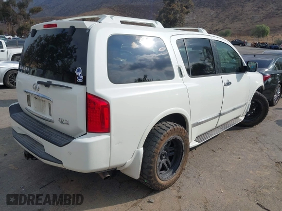 2005 Infiniti QX56 with VIN 5N3AA08C05N807342, listed as a IAAI auction lot 41421659 with 158,630 mi miles. Bid and sale history available at carsss.com. Image 4.