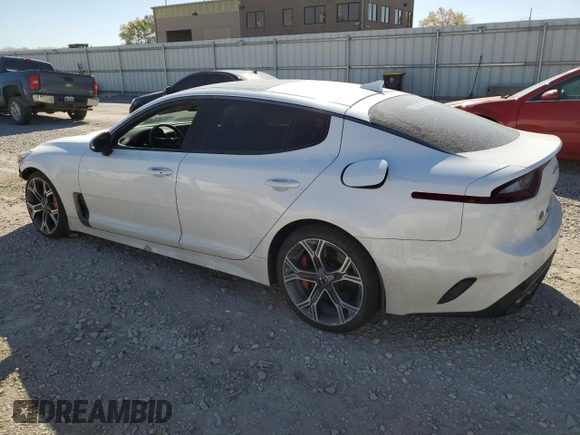 2021 Kia Stinger GT with VIN KNAE35LC2M6096326, listed as a Copart auction lot 77142494 with 37,739 mi miles and Salvage Title. Bid and sale history available at DreamBid. Image 2.