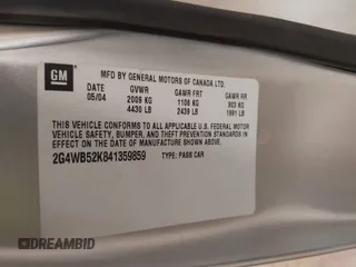 2004 Buick Regal LS с VIN 2G4WB52K841359859, выставлен на аукционе IAAI как лот 41465063 с пробегом Не указан миль и . История ставок и продаж доступна на DreamBid. Изображение 9.