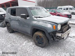 2018 Jeep Renegade Sport with VIN ZACCJBAB9JPJ51580, listed as a IAAI auction lot 41659402 with 73,671 mi miles. Bid and sale history available at carsss.com. Image 1.