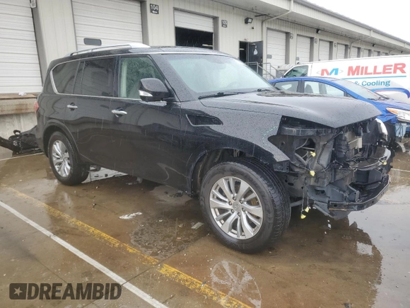 2017 Infiniti QX80 with VIN JN8AZ2NF7H9642908, listed as a Copart auction lot 60019395 with 154,923 mi miles and Salvage title. Bid and sale history available at DreamBid. Image 4.