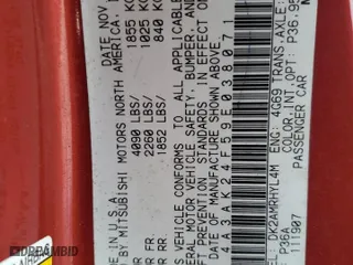 2009 Mitsubishi Eclipse GS with VIN 4A3AK24F59E038071, listed as a Copart auction lot 73634584 with 88,690 mi miles and Salvage Title. Bid and sale history available at carsss.com. Image 13.
