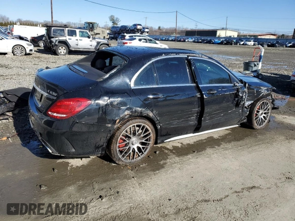 2017 Mercedes-Benz C 63 S AMG with VIN 55SWF8HB7HU200477, listed as a Copart auction lot 45185485 with Not provided miles and Salvage title. Bid and sale history available at DreamBid. Image 3.