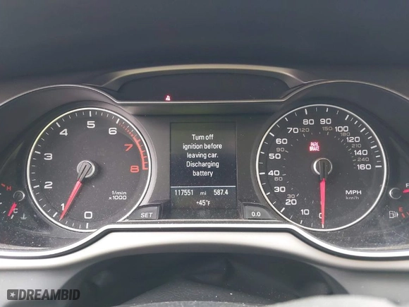 2013 Audi A4 Premium Plus with VIN WAUHFAFLXDN045932, listed as a IAAI auction lot 41786878 with 117,551 mi miles. Bid and sale history available at carsss.com. Image 7.
