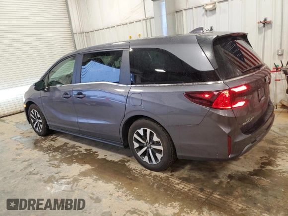 2025 Honda Odyssey EX-L with VIN 5FNRL6H62SB014447, listed as a Copart auction lot 86722724 with 1,327 mi miles and Salvage Title. Bid and sale history available at carsss.com. Image 2.
